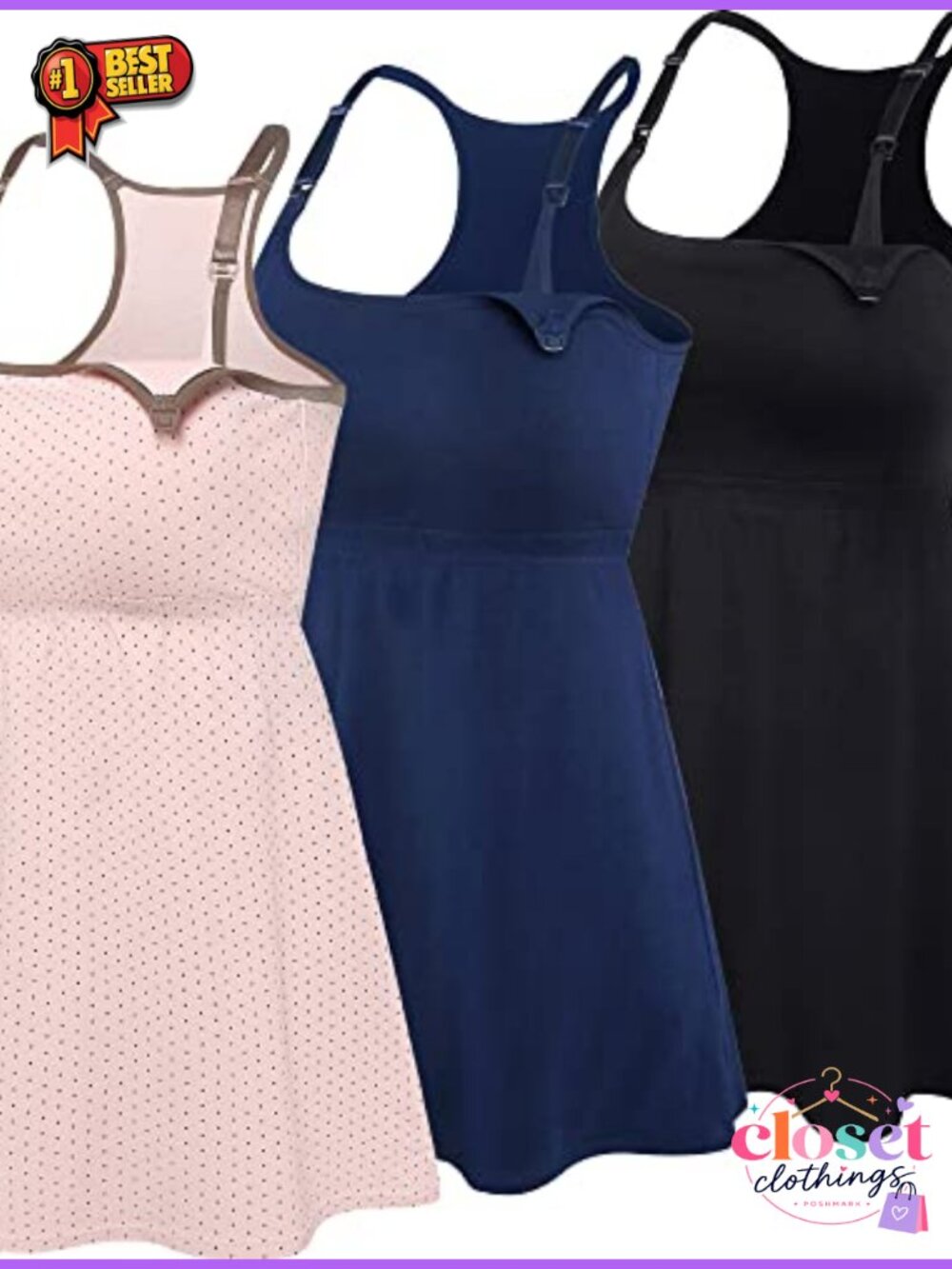 Cotton Maternity Nursing Tank Tops Shelf Bra Breastfeeding Camis Racerback